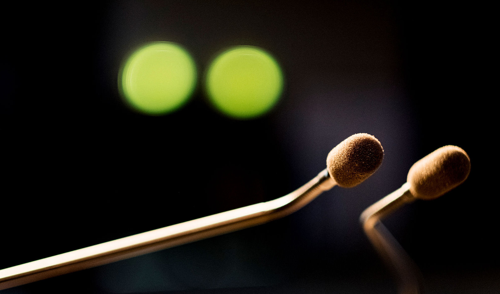 A close up image of a microphone
