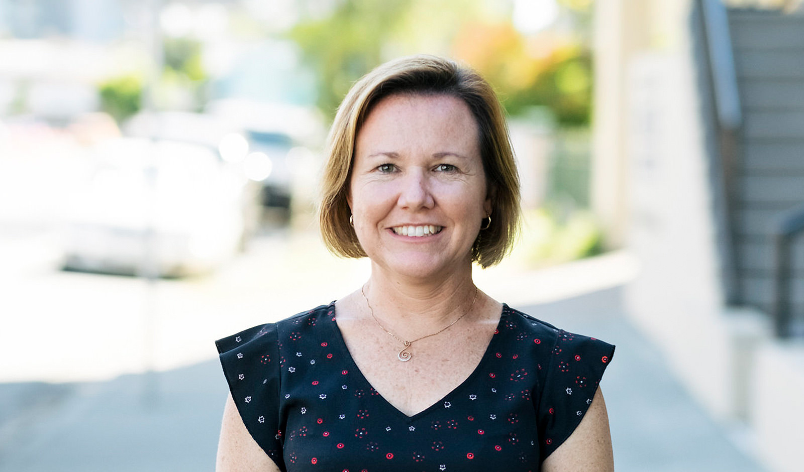 An example of portrait photography, an image of a woman smiling