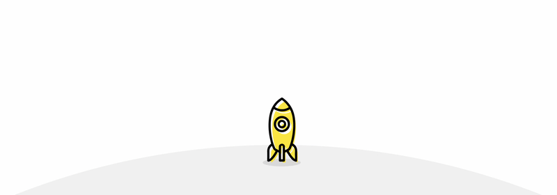 An animation of a rocket taking off and landing