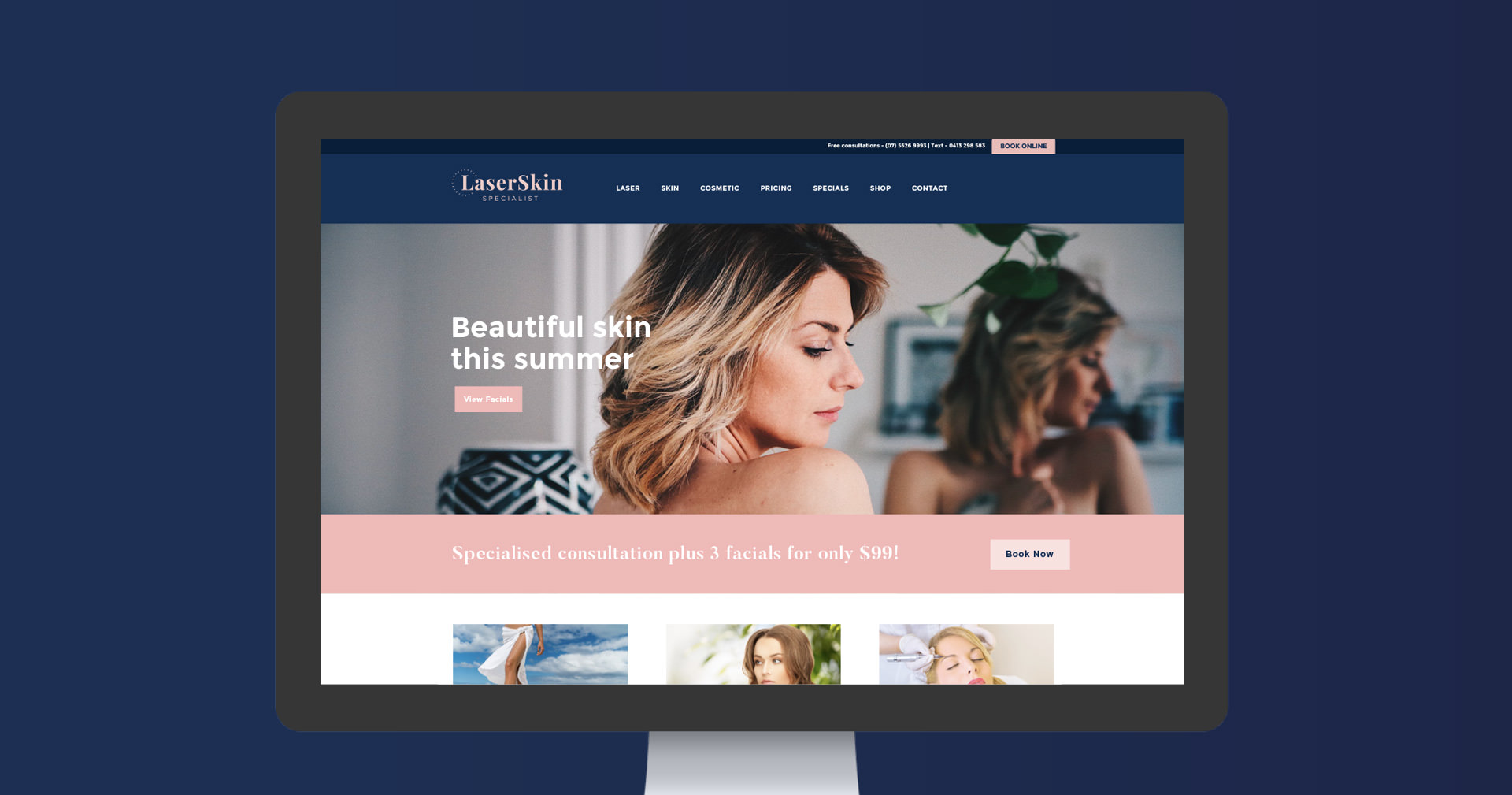 Responsive website refresh for beauty and laser therapist