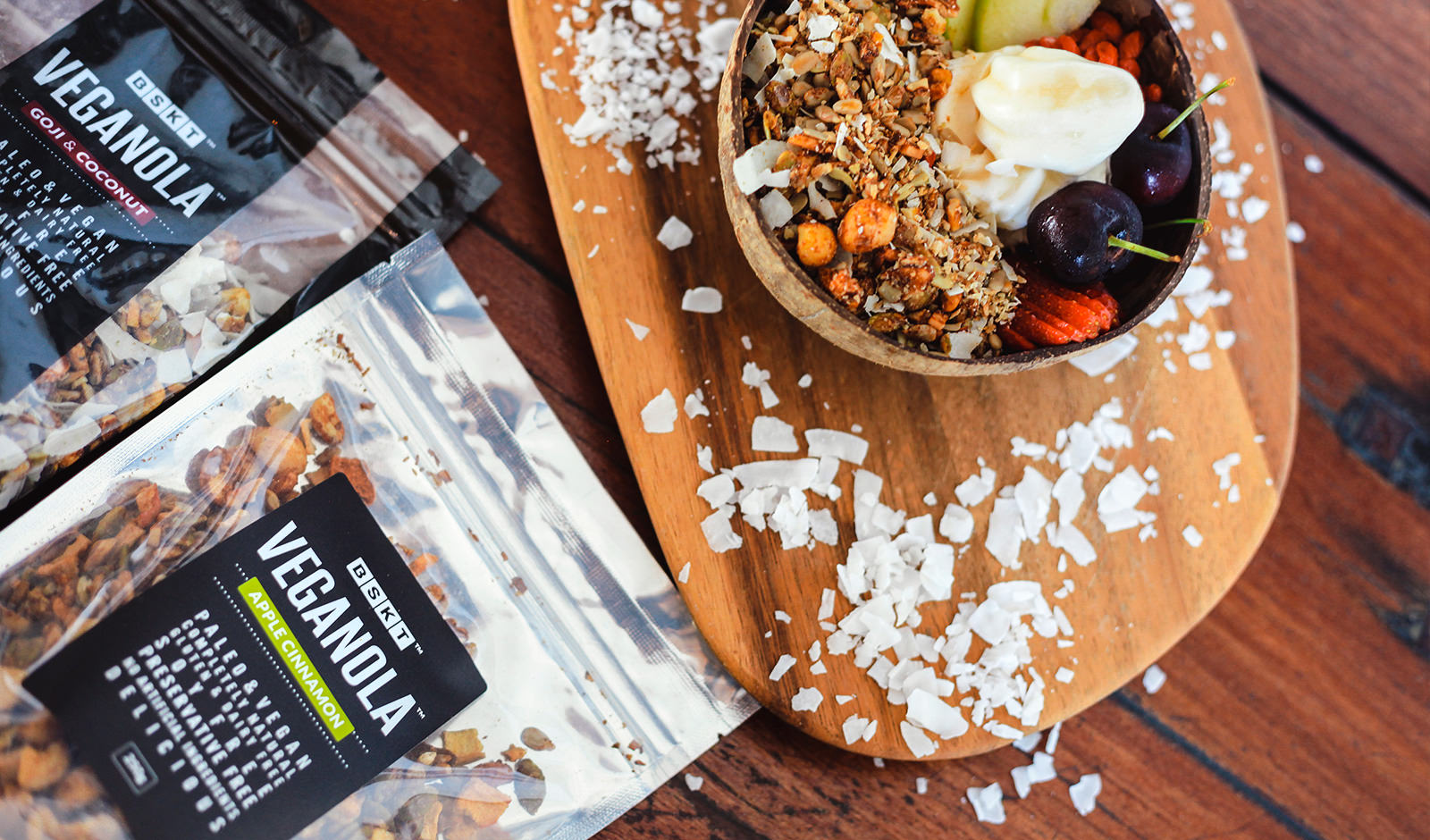 A food photoshoot of granola