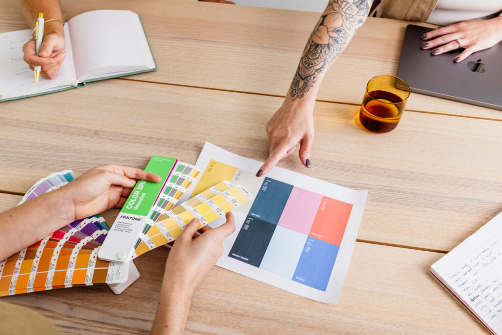 brand strategy colour selection with gold coast branding agency team meeting