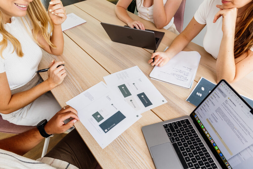 marketing strategy team meeting for content marketing and marketing plans