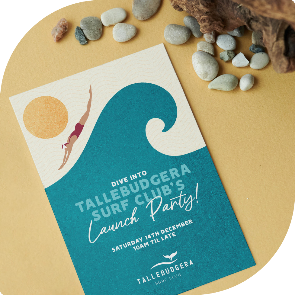 Tallebudgera Surf Club launch party invite