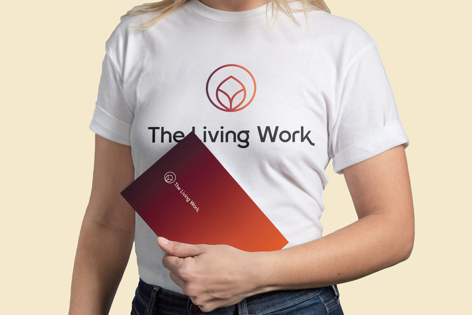 the living work t shirt and logo mockup